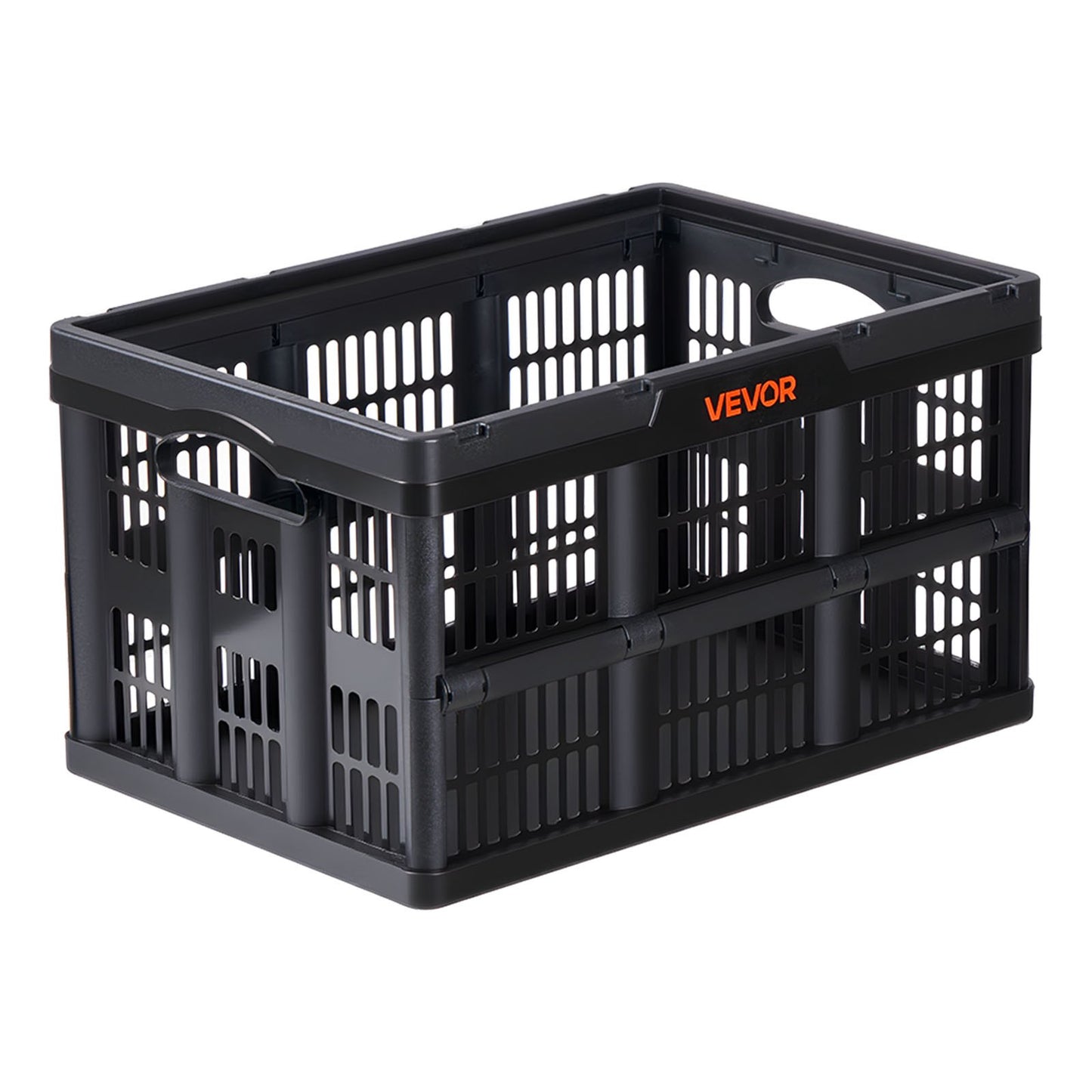 Plastic Collapsible Storage Bins, 45L 3 Packs, Stackable Folding Storage Crates with Handles, Holds 15 kg Per Bin, Foldable Heavy Duty Containers, Space-Saving Baskets, for Home Organizing