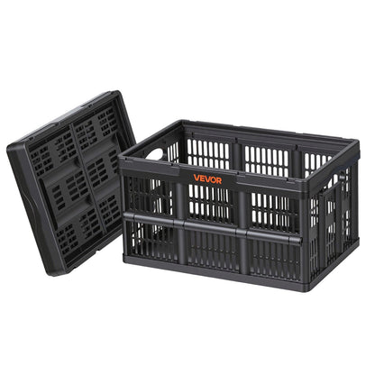 Plastic Collapsible Storage Bins, 45L 3 Packs, Stackable Folding Storage Crates with Handles, Holds 15 kg Per Bin, Foldable Heavy Duty Containers, Space-Saving Baskets, for Home Organizing
