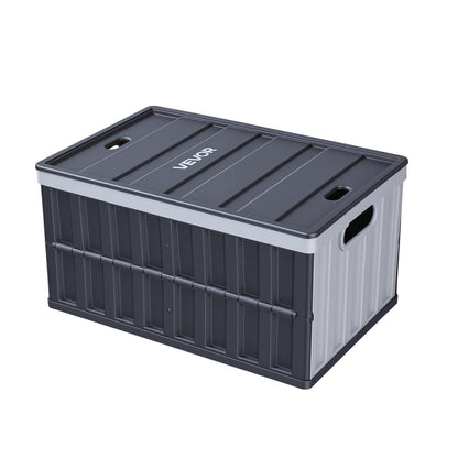 Plastic Collapsible Storage Bins with Lids, 65L 3 Packs, Stackable Folding Storage Crates with Handles, Holds 38 kg Per Bin, Heavy Duty Containers, Space-Saving Baskets, for Home Organizing