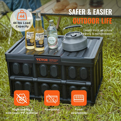 Collapsible 45L Storage Bins with Lids, 3-Pack, Heavy-Duty Utility Crates