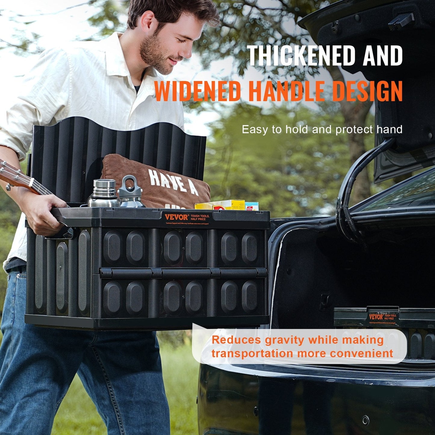 Collapsible 45L Storage Bins with Lids, 3-Pack, Heavy-Duty Utility Crates