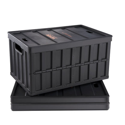 Collapsible 65L Storage Bins with Lids - 3 Pack, Durable Plastic Crates