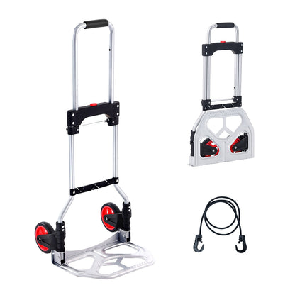 VEVOR Folding Hand Truck, 80 kg Load Capacity, Aluminum Portable Cart, Convertible