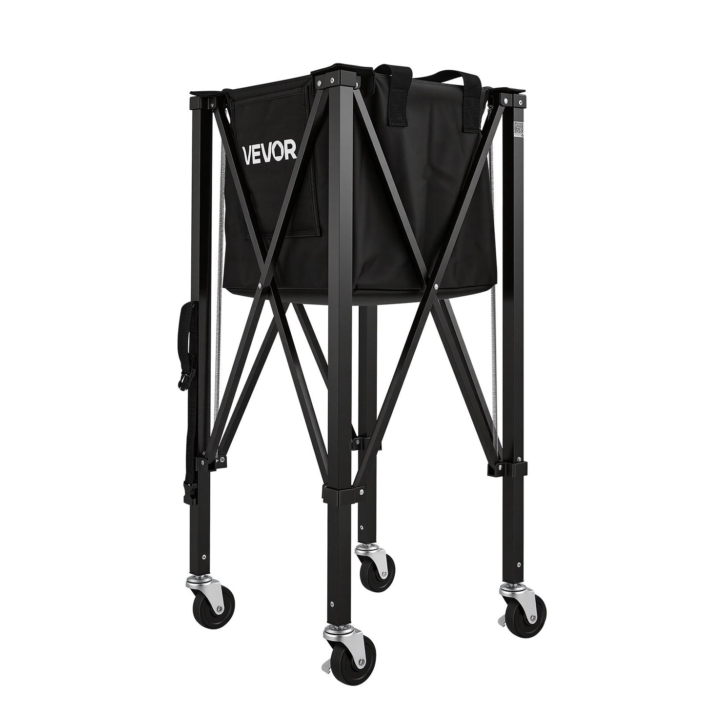 Tennis Ball Hopper, Holds 150 Tennis Balls, Foldable Pickleball Basket Cart with Wheels for Easy Pick Up, Lightweight Aluminum Alloy, Portable Pickleball Caddy with Storage Bag, for Training