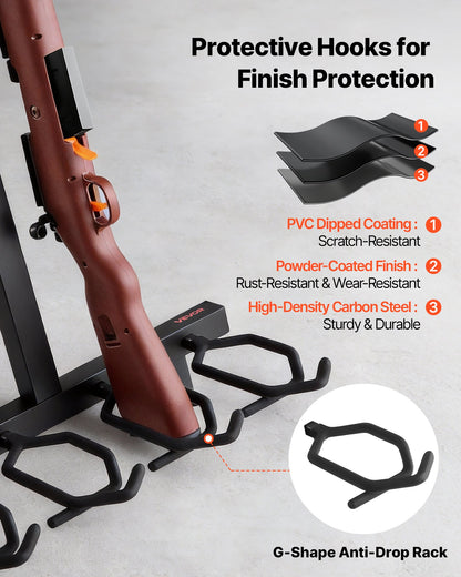 Gun Rack, Portable, Folding Heavy Duty Steel Rifle Shotgun Rack Stand, Freestanding Indoor Outdoor Gun Display Storage, Holds Up to 7 Pistols and 4 Rifles or Shotguns, for Shooting Hunting Range