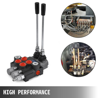 VEVOR Hydraulic Valve 2 Spool Hydraulic Directional Control Valve 11gpm Hydraulic
