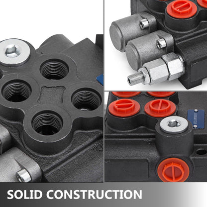 VEVOR Hydraulic Valve 2 Spool Hydraulic Joystick Control Valve 11gpm Hydraulic Directional