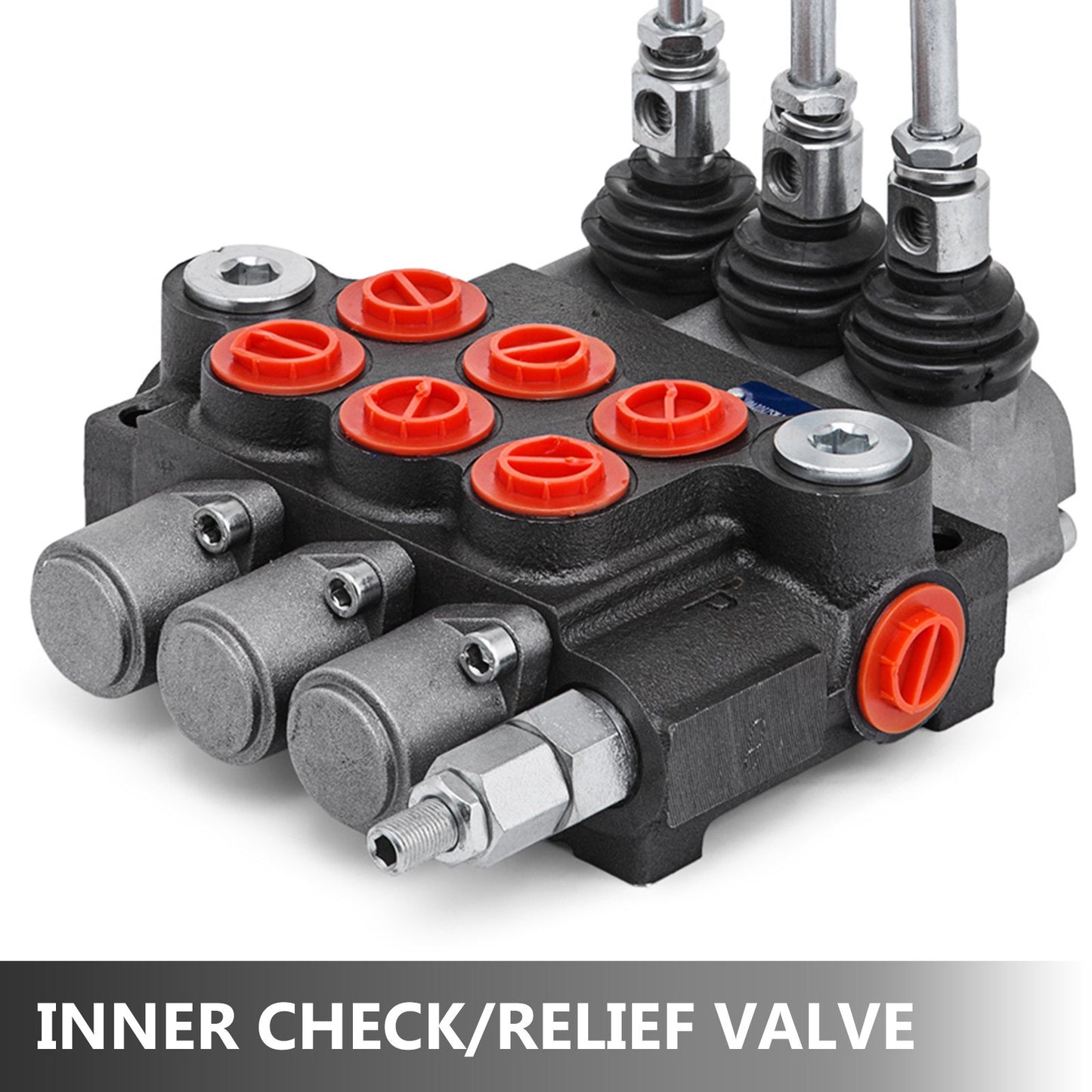 VEVOR 3 Spool Hydraulic Control Valve 11GPM Hydraulic Directional Control Valve