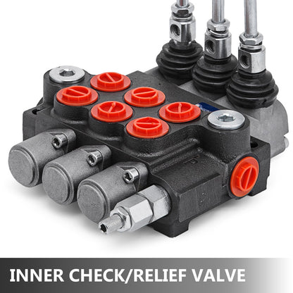 VEVOR 3 Spool Hydraulic Control Valve 11GPM Hydraulic Directional Control Valve