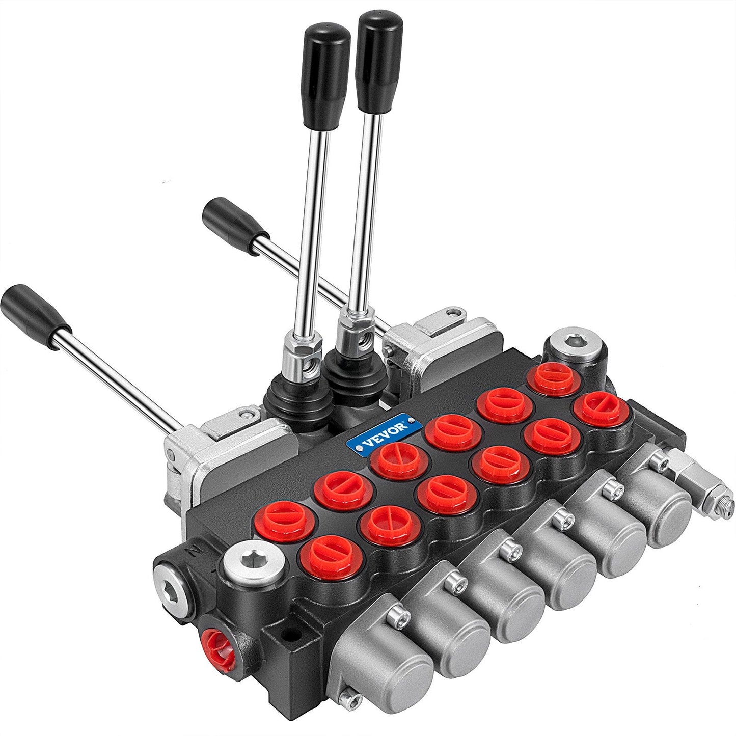 Hydraulic Directional Control Valve, 6-Spool, 11 GPM, G1/2 Port, 11 kg