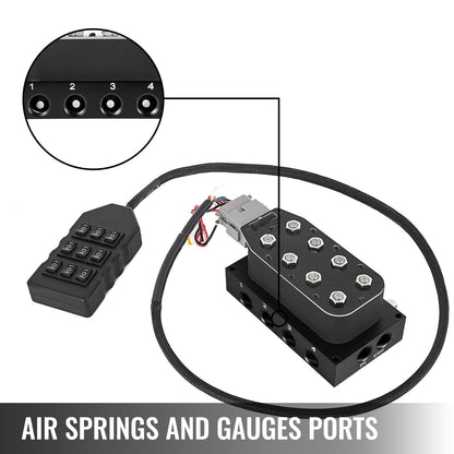 AirRide Suspension Control Kit with Solenoid Valve Manifold and Wiring Harness