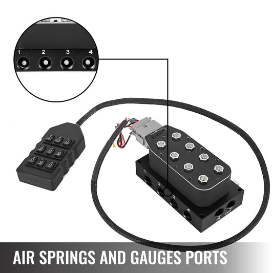 AirRide Suspension Control Kit with Solenoid Valve Manifold and Wiring Harness