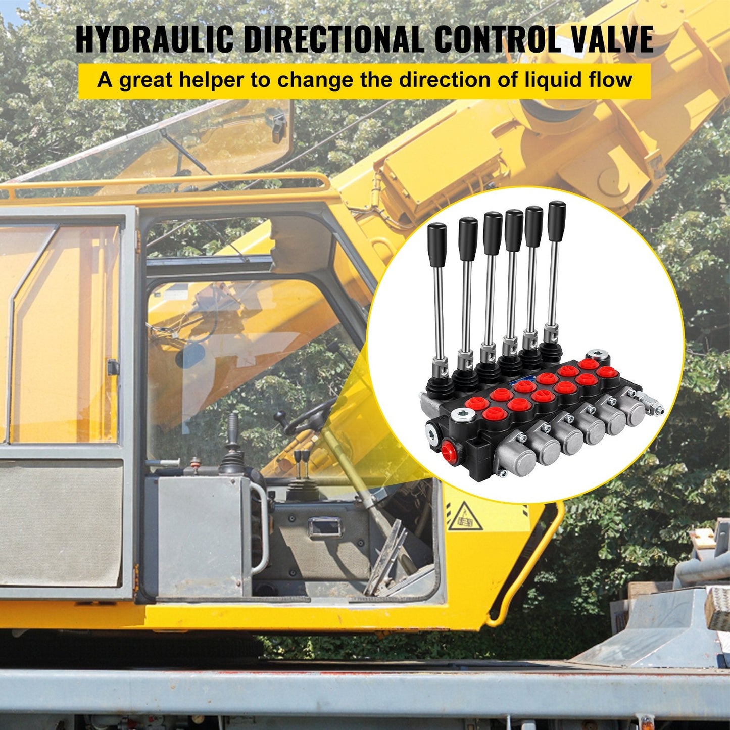 Hydraulic Control Valve, 6-Spool, 11 GPM, 3600 PSI for Tractors and Loaders