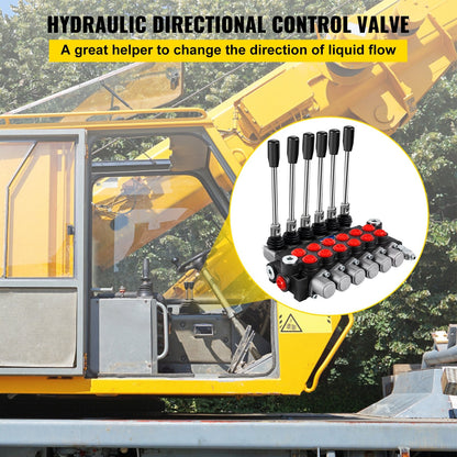 Hydraulic Control Valve, 6-Spool, 11 GPM, 3600 PSI for Tractors and Loaders