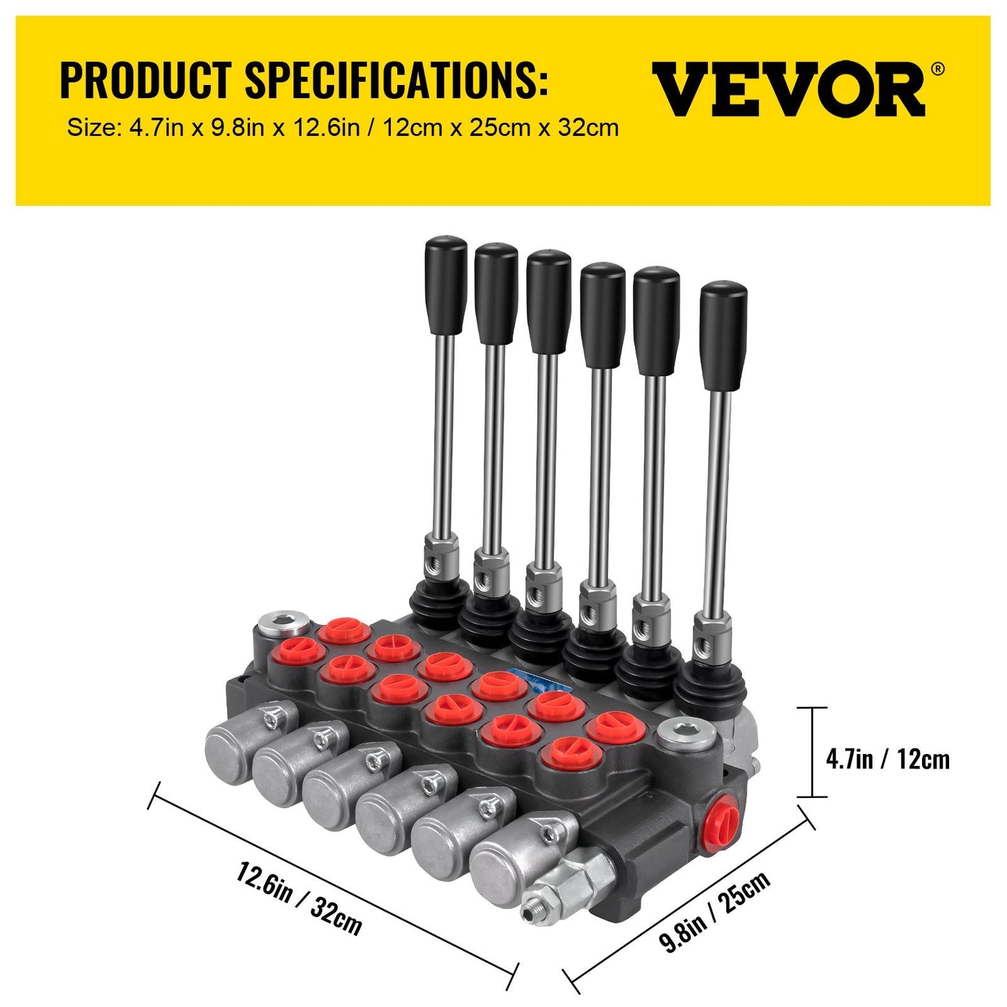 Hydraulic Control Valve, 6-Spool, 11 GPM, 3600 PSI for Tractors and Loaders