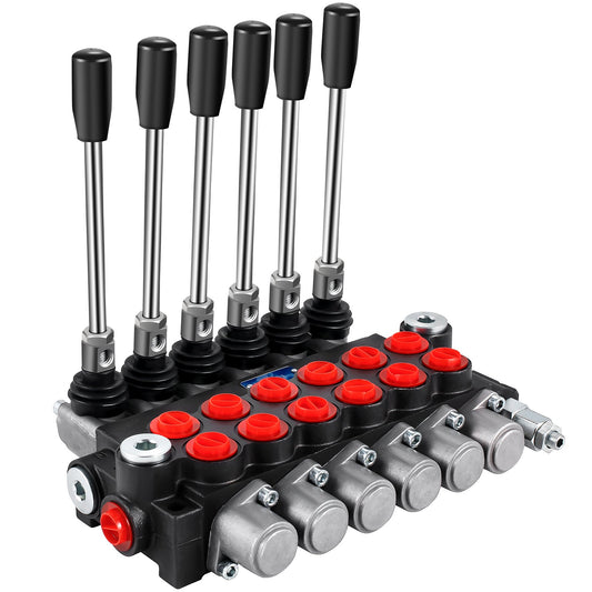 VEVOR Hydraulic Directional Control Valve, 6 Spool Hydraulic Spool Valve, 11 GPM