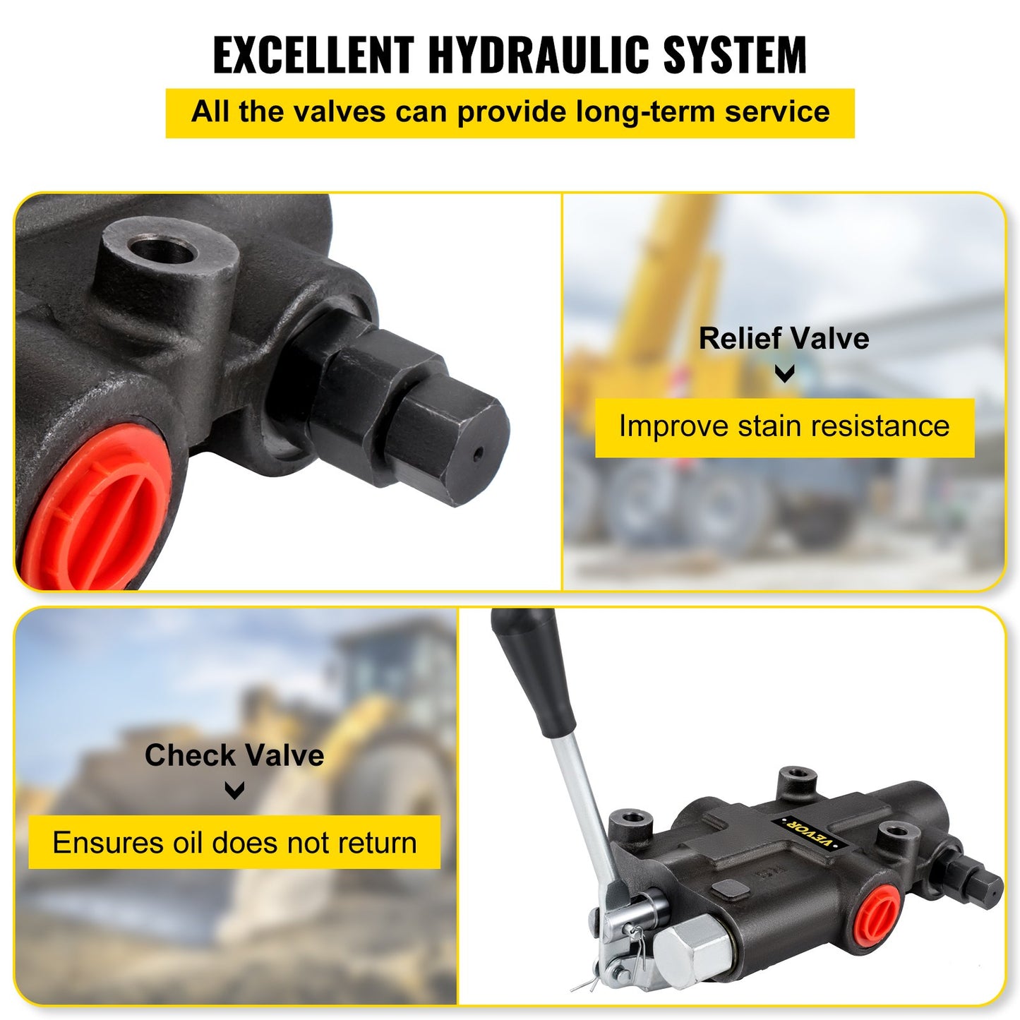 VEVOR Hydraulic Directional Control Valve, 1 Spool Hydraulic Spool Valve, 21 GPM