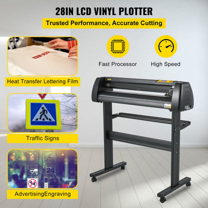 28 Inch Vinyl Cutter Machine With Floor Stand Vinly Sign Cutting Plotter Starter