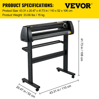Adjustable 0.87m Vinyl Cutter Plotter with LCD & Signmaster Software Bundle