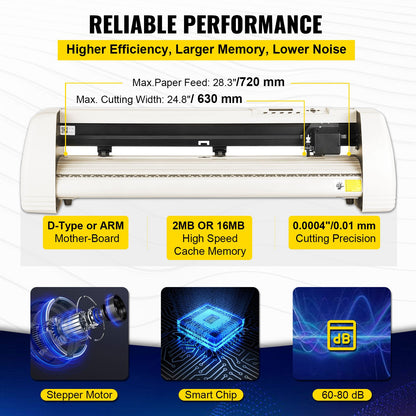 VEVOR Vinyl Cutter 28.3" Vinyl Cutter Machine Maximum Paper Feed 28inch White Vinyl