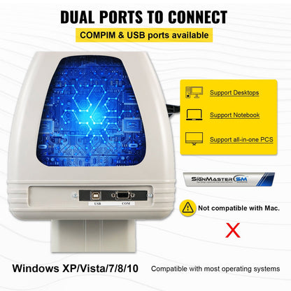 28.3" Vinyl Cutter with Stand, 720mm Feed, LCD Display, Windows Compatible