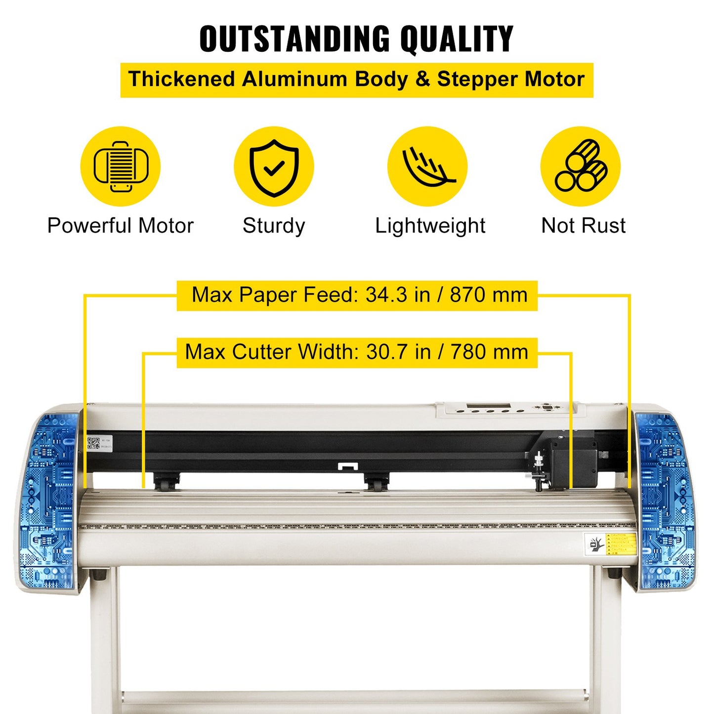 VEVOR Vinyl Cutter 870mm Vinyl Cutter Machine Maximum Paper Feed 34inch White Vinyl