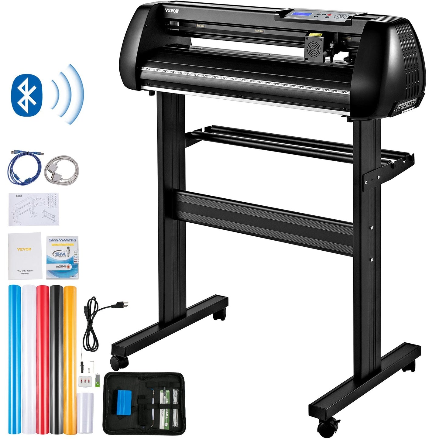 28" Bluetooth Vinyl Cutter Plotter with SignMaster Kit & Accessories Bundle
