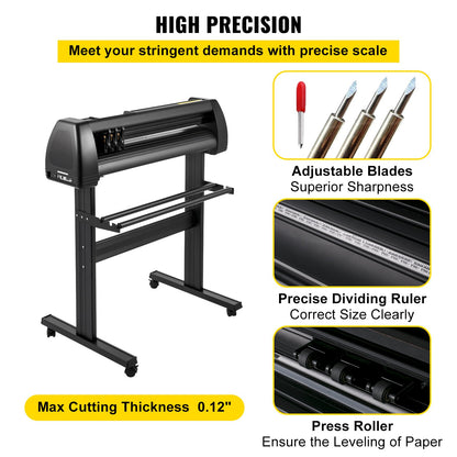 VEVOR Vinyl Cutter Machine, 34" Vinyl Plotter, LCD Display Plotter Cutter, Three