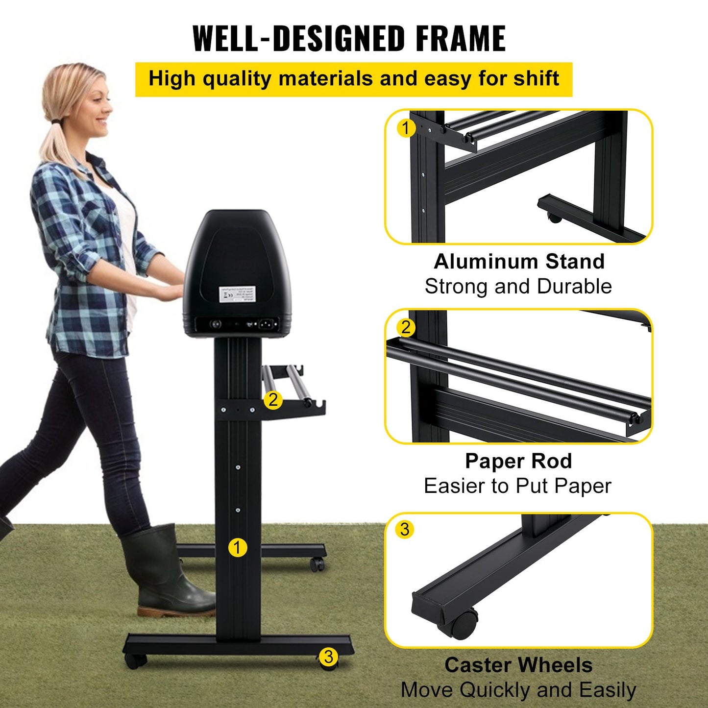 VEVOR Vinyl Cutter Machine, 34" Vinyl Plotter, LCD Display Plotter Cutter, Three