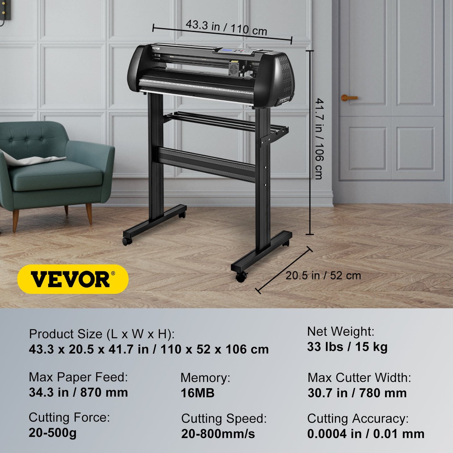 VEVOR Vinyl Cutter Machine Cutting Plotter 34in Bluetooth SignMaster Kit Bundle