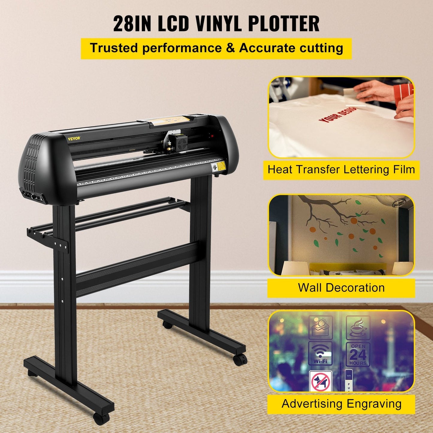 Vinyl Cutter Plotter Bundle with SignMaster and Stand, 0.72m Cutting Width
