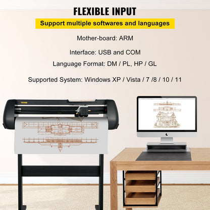 Vinyl Cutter Plotter Bundle with SignMaster and Stand, 0.72m Cutting Width