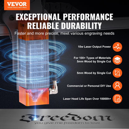 10W Laser Engraving Machine, 40cm x 40cm Area, Eye Protection, Multi-Material