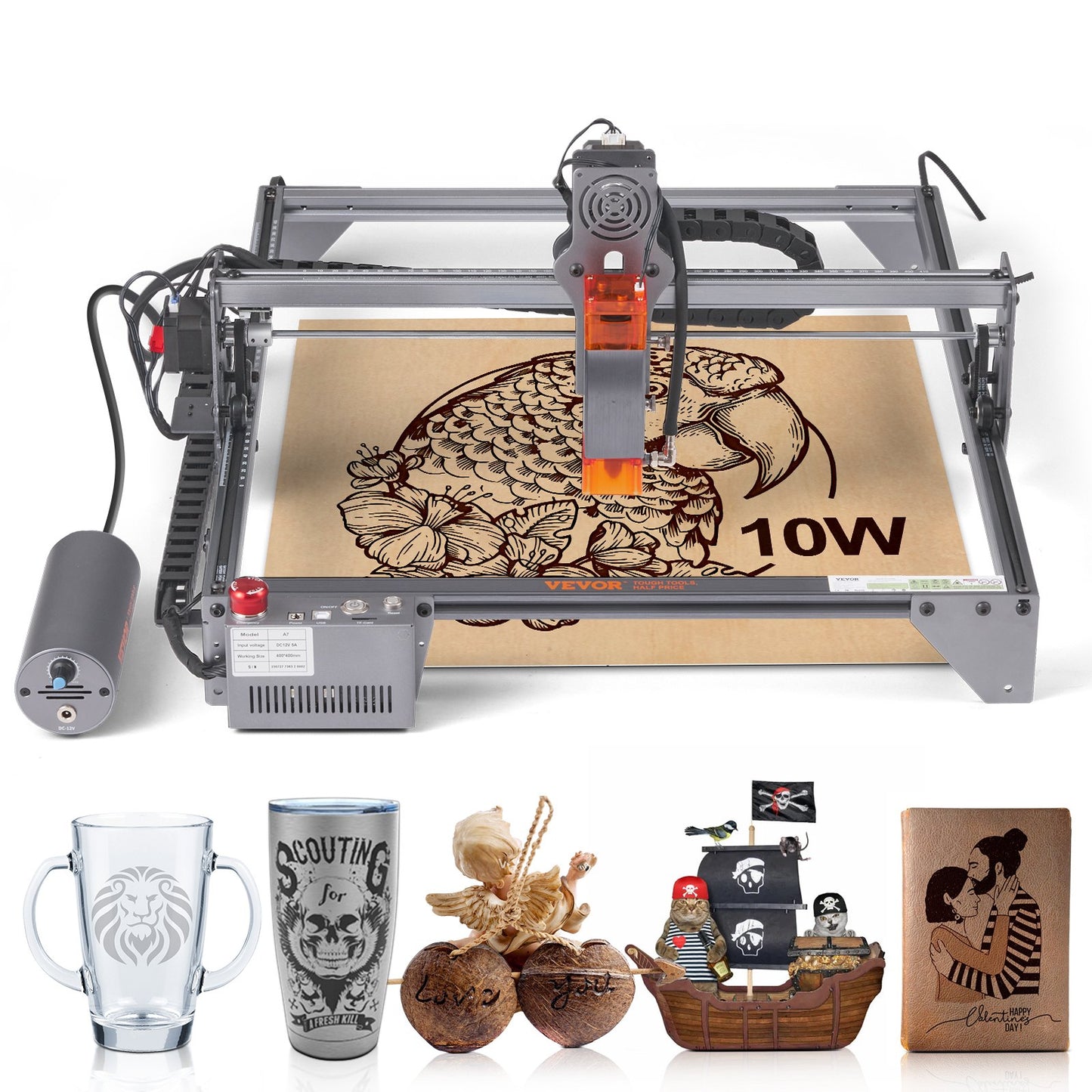 VEVOR Laser Engraver, 10W Output Laser Engraving Machine, 15.7" x 15.7" Large Working