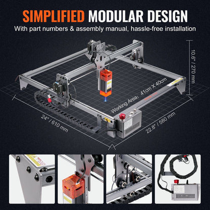 5W Laser Engraving Machine, 41 x 40 cm Area, Versatile Cutter for Various Materials