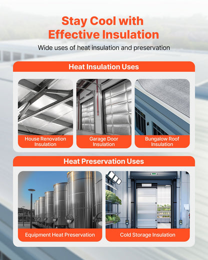 Reflective Insulation Roll, EPE Foam Core Radiant Barrier, 3mm 76.2m x 1.22 m, Aluminum Foil White PE Film Heat Reflective Shield, Thermal Insulation Roll for Garage Door Window RV Roofs