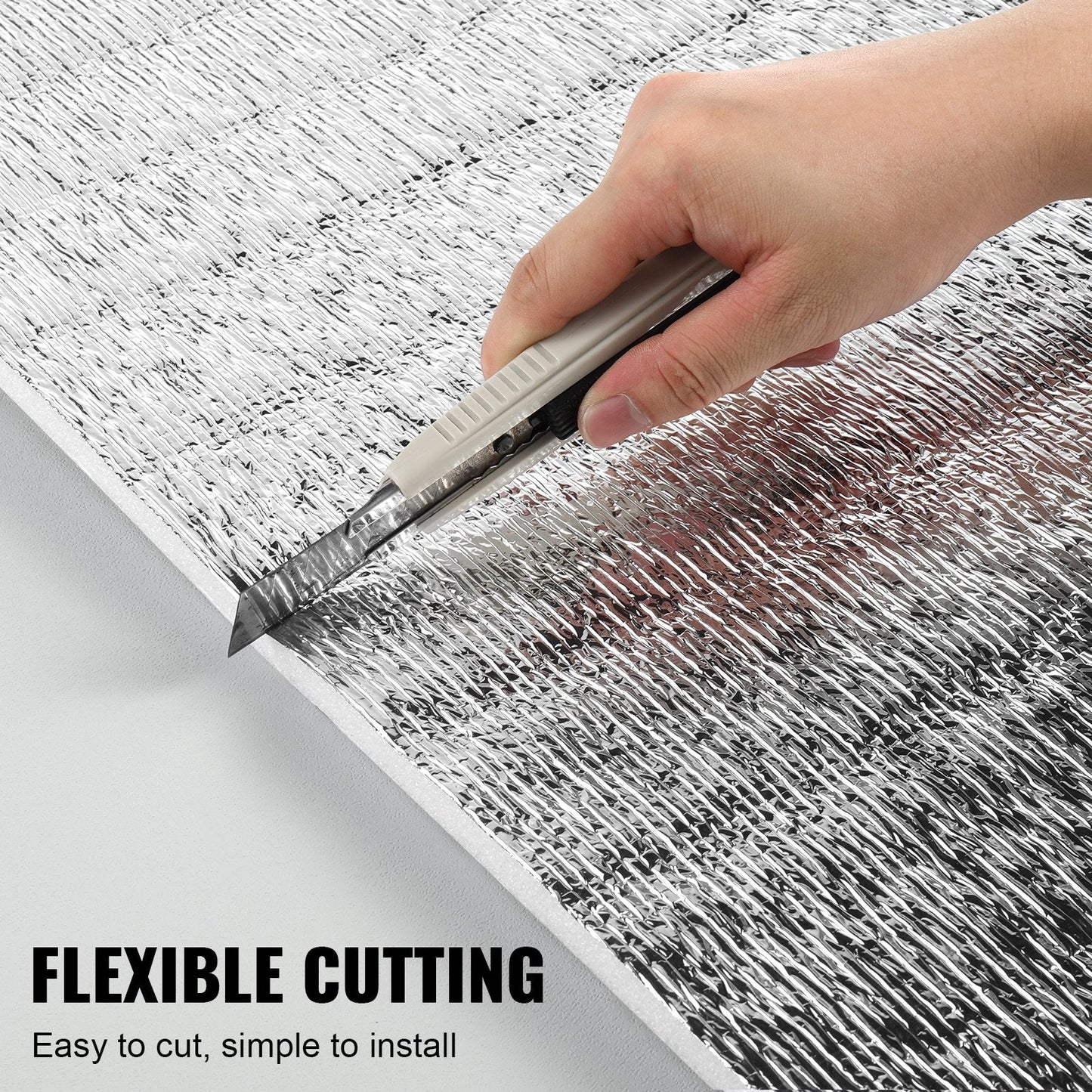 Double Reflective Radiant Barrier with Foam Core, 7.62m x 1.22m, Silver