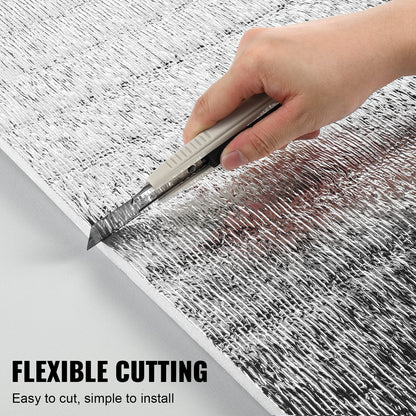 Double Reflective Radiant Barrier with Foam Core, 7.62m x 1.22m, Silver