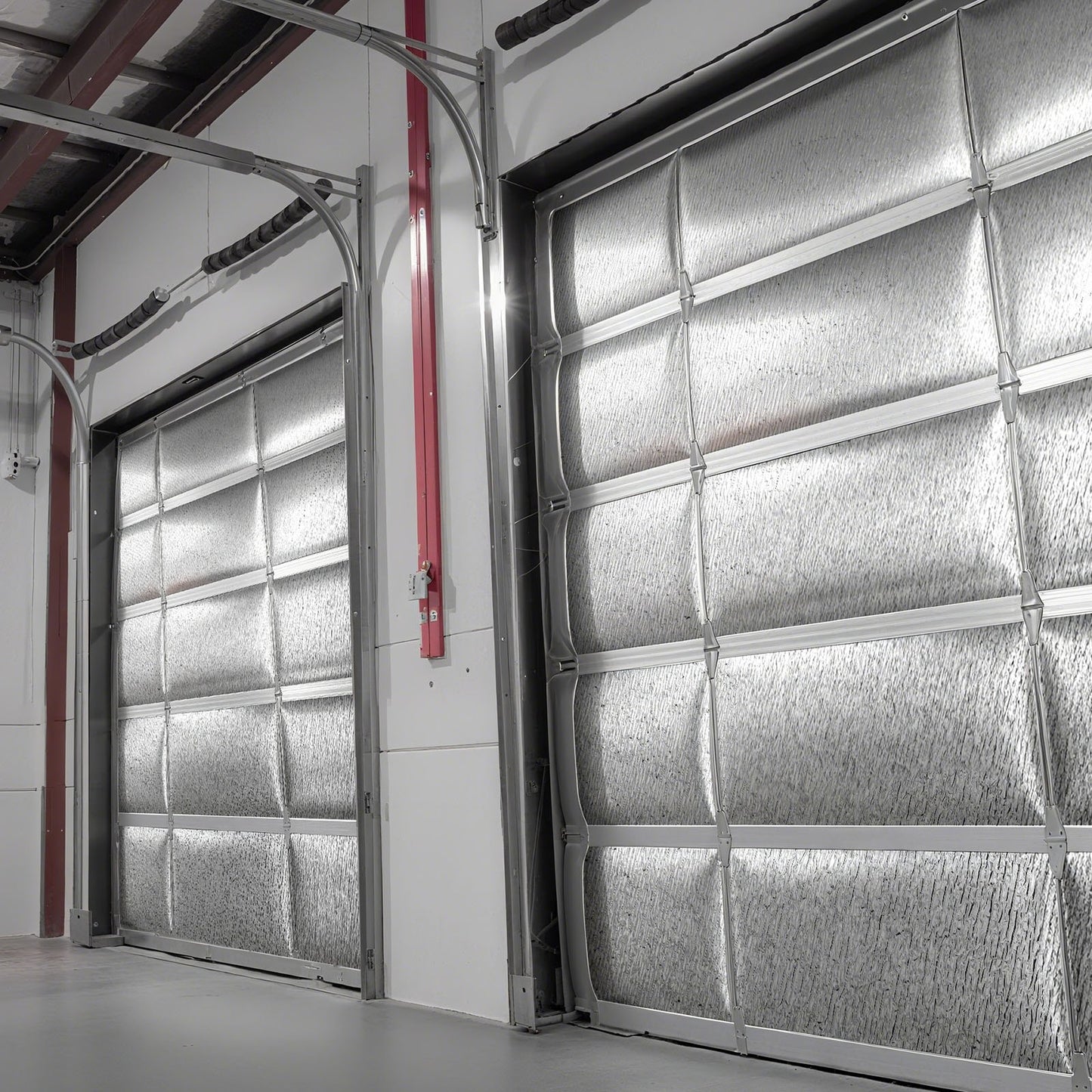 Reflective Insulation Roll, 2 Car Garage Door Thermal Insulation Kit, 6mm 5.49 m x 0.61 m, 4 Rolls Aluminum Foil EPE Foam Core Radiant Barrier, White PE Film Heat Shield for Garage Doors