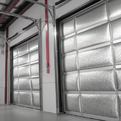 Reflective Insulation Roll, 2 Car Garage Door Thermal Insulation Kit, 6mm 5.49 m x 0.61 m, 4 Rolls Aluminum Foil EPE Foam Core Radiant Barrier, White PE Film Heat Shield for Garage Doors