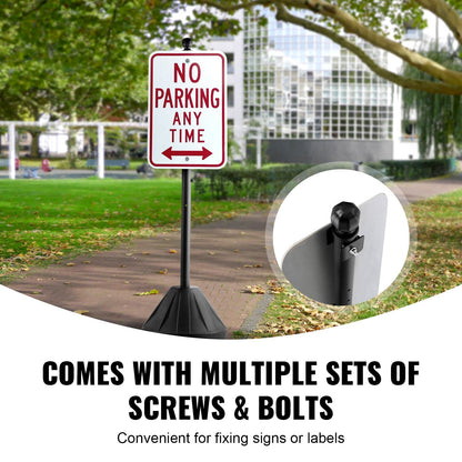 Portable U-Channel Sign Stand with Wheels, 1.5m, Black, 9.8 kg, Set of 2
