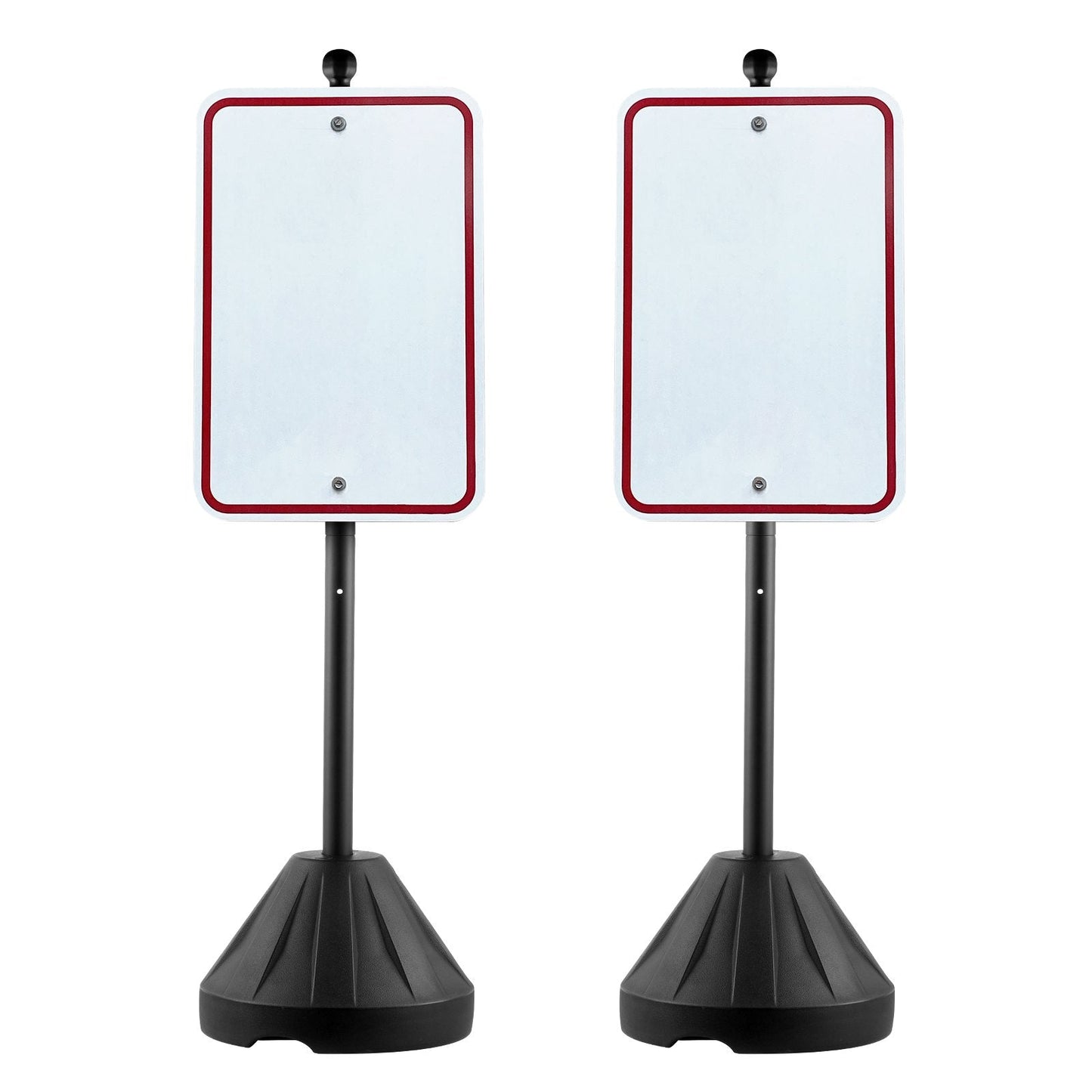 Portable U-Channel Sign Stand with Wheels, 1.5m, Black, 9.8 kg, Set of 2
