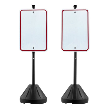 Portable U-Channel Sign Stand with Wheels, 1.5m, Black, 9.8 kg, Set of 2