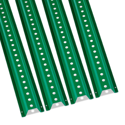 Heavy Duty 1.8m Steel U-Channel Posts, 4-Pack, Green, for Garden & Traffic Use