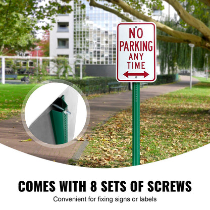 8FT U-Channel Sign Post, 4Pack Green Heavy Duty Steel Fixed Fence Post, Steel Fence U-Channel Sign for Garden, Courtyard, Farm or Traffic Intersection