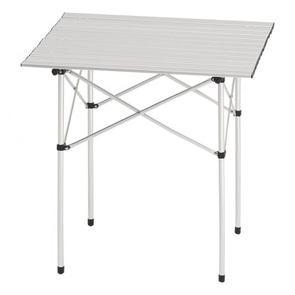Folding Portable Camping Table Aluminum Outdoor Picnic Table Carry Bag, 700 x 700 x 700 mm