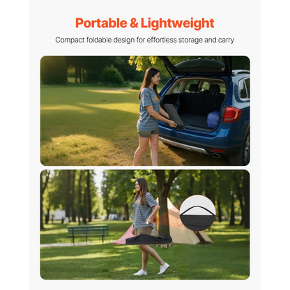 Folding Portable Camping Table Aluminum Outdoor Picnic Table Mesh Layer,900 x 520 x 680 mm