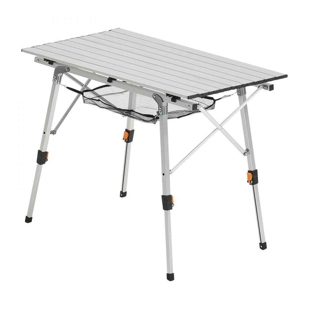 Folding Portable Camping Table Aluminum Outdoor Picnic Table Mesh Layer,900 x 520 x 680 mm