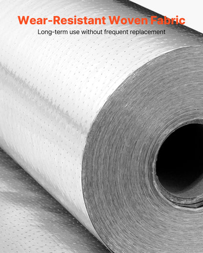 Double Reflective Insulation Roll, Perforated Woven Fabric Radiant Barrier, 0.15mm 38.1 m x 1.22 m, Double-Sided Aluminum Foil Heat Reflective Shield, Thermal Insulation Roll for Window RV Roof