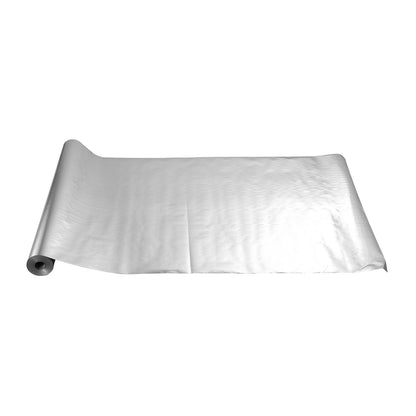 Double Reflective Insulation Roll, Perforated Woven Fabric Radiant Barrier, 0.15mm 38.1 m x 1.22 m, Double-Sided Aluminum Foil Heat Reflective Shield, Thermal Insulation Roll for Window RV Roof